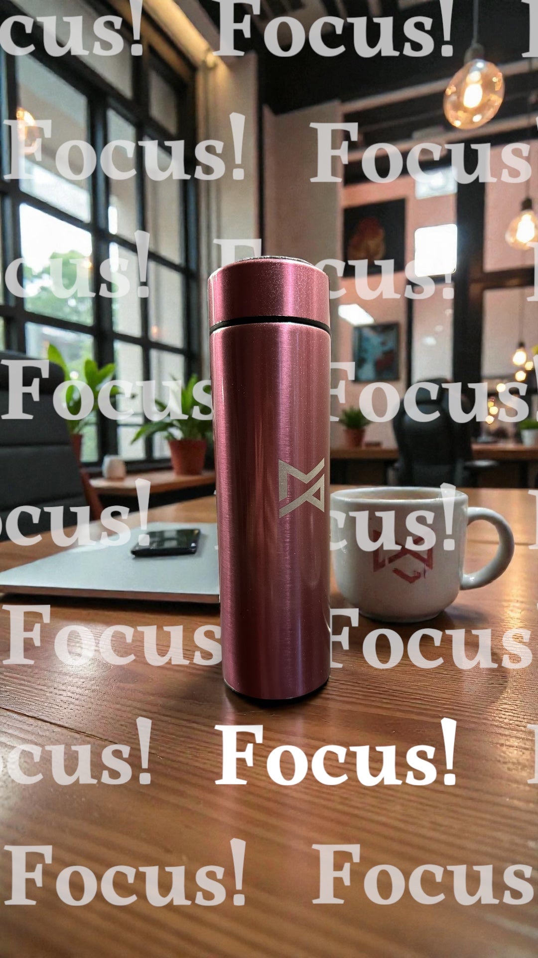 Pink Led Temperature Display Thermos Bottle