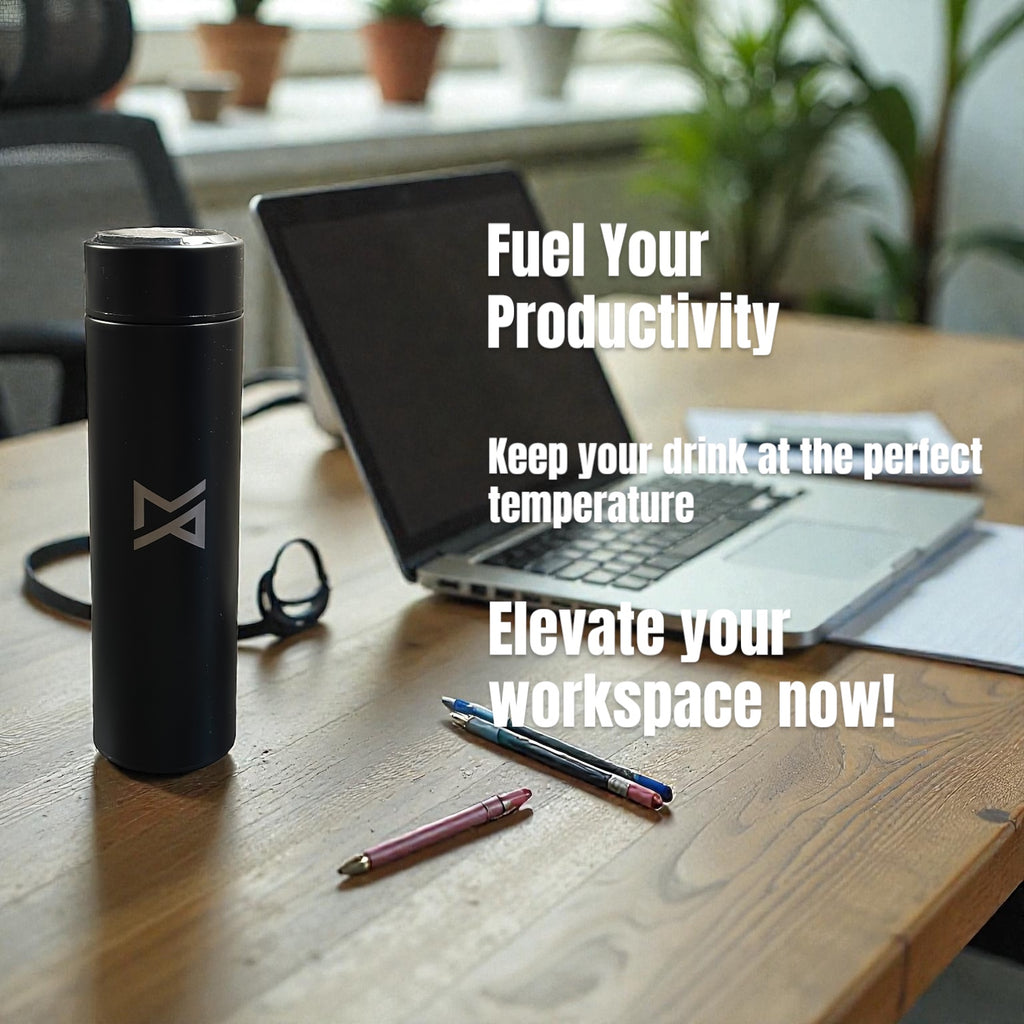 Black Led Temperature Display Thermos Bottle