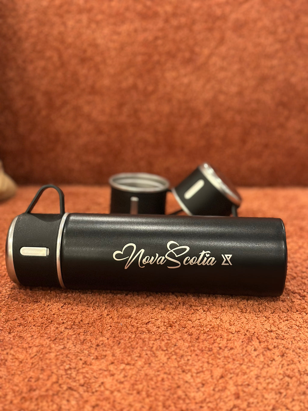 Black Nova Scotia Logo Flask