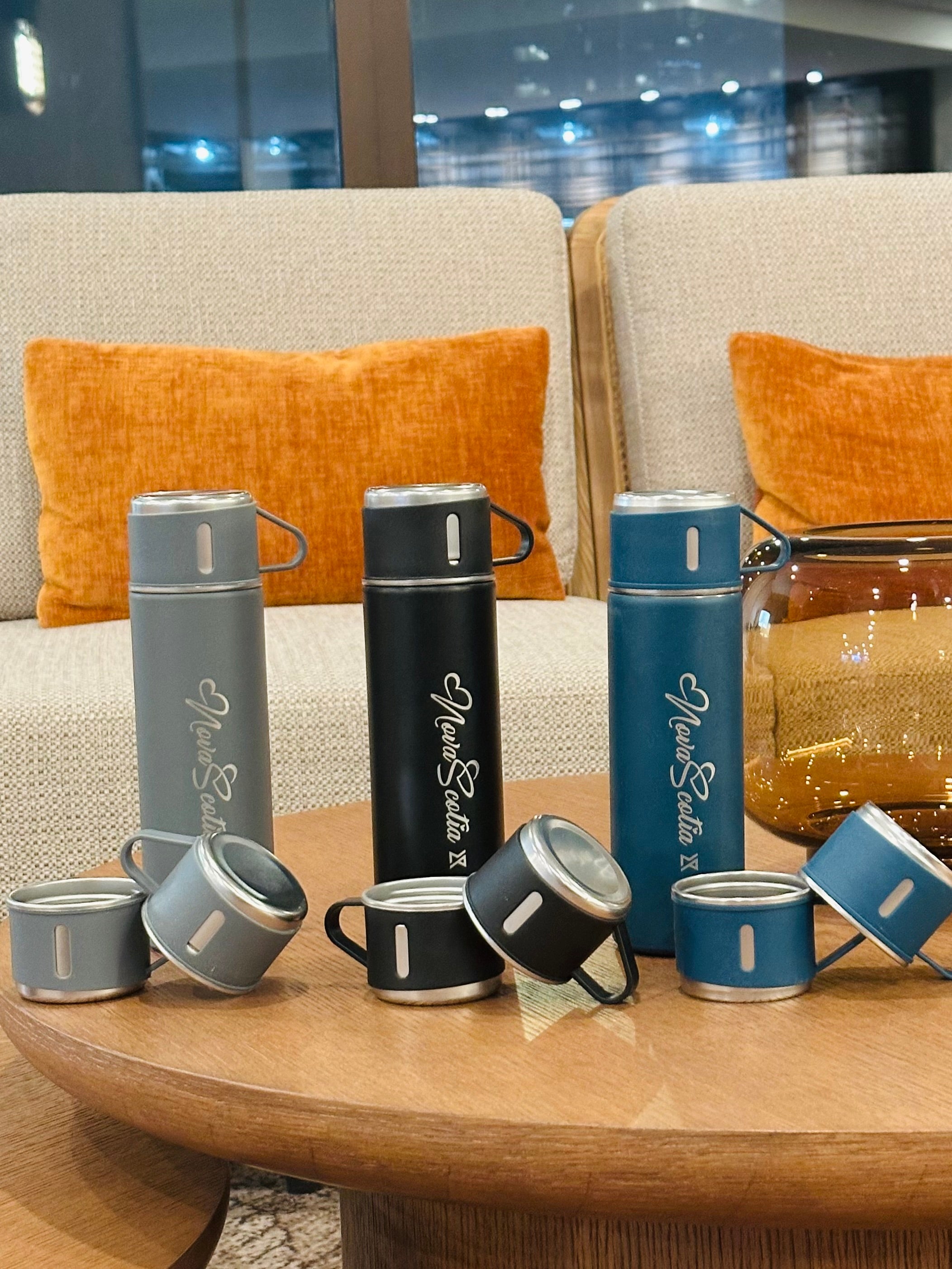 Black Nova Scotia Logo Flask