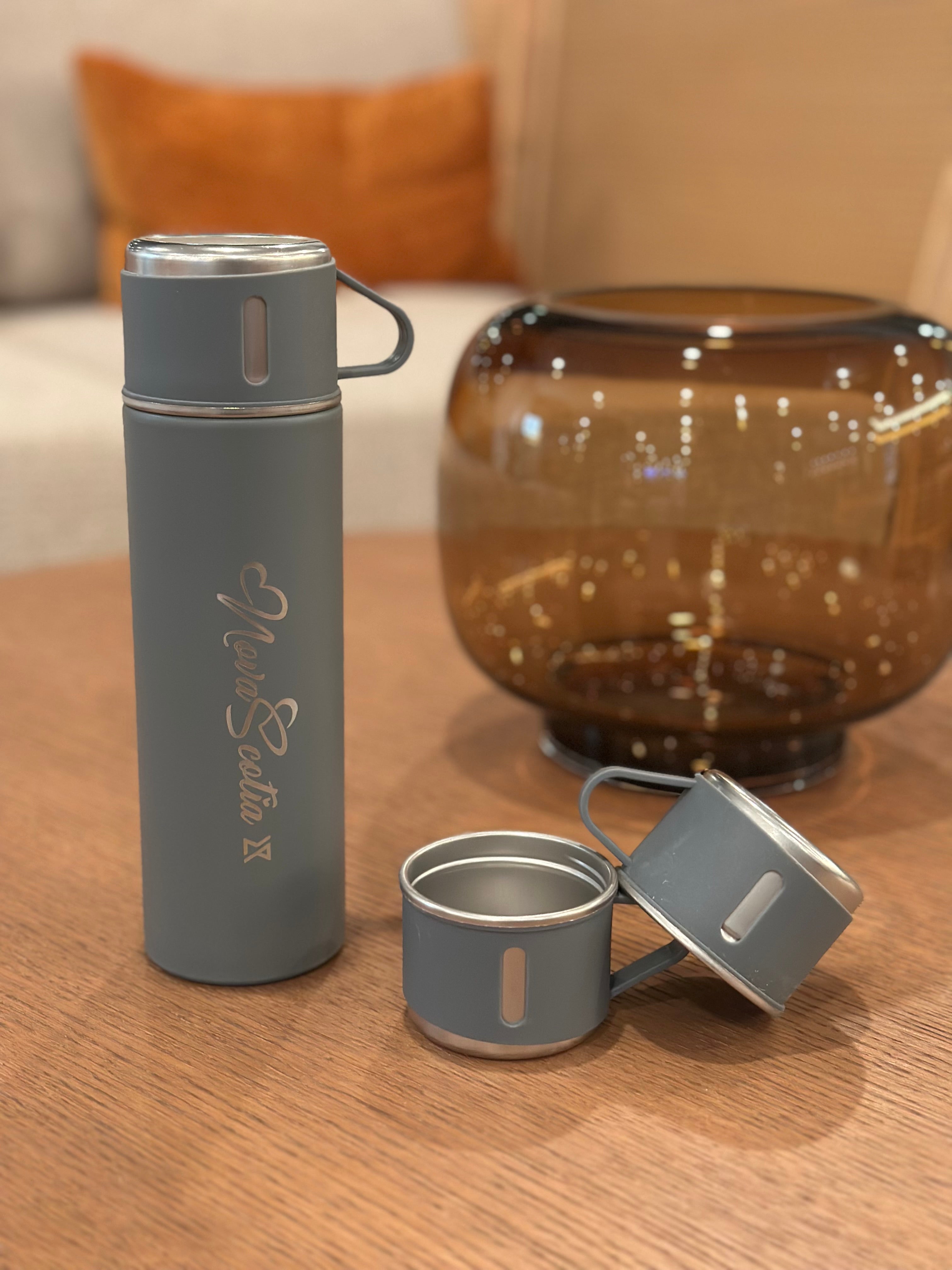 Grey Nova Scotia Logo Flask